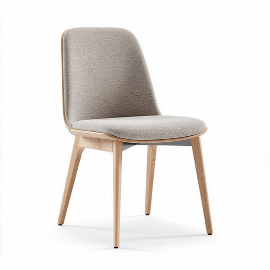 Sedia da pranzo in legno con seduta imbottita 45 x 45 x 85cm colore grigio