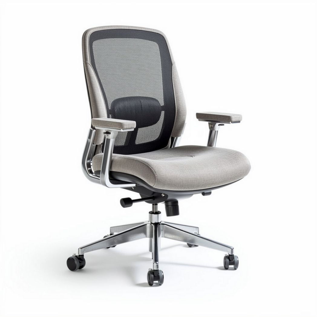 Sedia ergonomica da ufficio con rete grigia e braccioli regolabili 50 x 50 x 100cm