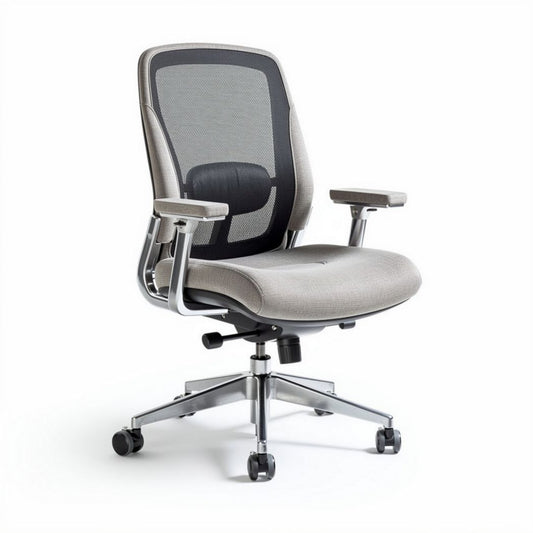 Sedia ergonomica da ufficio con rete grigia e braccioli regolabili 50 x 50 x 100cm