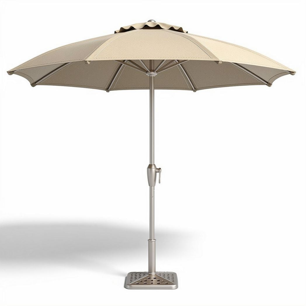 Ombrellone da giardino in alluminio con parasole crema 240 x 240 x 250cm