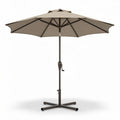 ombrellone da giardino in tessuto beige con struttura in alluminio 250 x 250 x 250cm