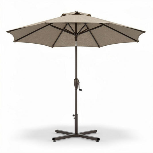 ombrellone da giardino in tessuto beige con struttura in alluminio 250 x 250 x 250cm