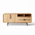 Mobile porta televisore in legno di bambù con ante e cassetti dimensioni 140 x 40 x 50cm