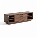 Mobiletto in legno marrone con cassetti e ripiani 150 x 40 x 50cm