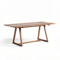 Tavolo da pranzo in legno naturale 200 x 100 x 75 cm con finitura liscia